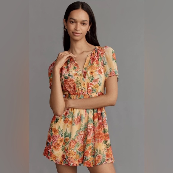 Anthropologie Pants - NWT! Anthropologie THE SOMERSET ROMPER: CHIFFON EDITION 🐈